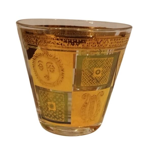 3 VTG Georges Briard Green 22K Gold Celestial Rocks Tumbler Glasses Greco - Picture 4 of 12